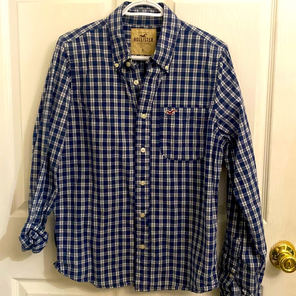 Hollister Boys XL Button Down Plaid
